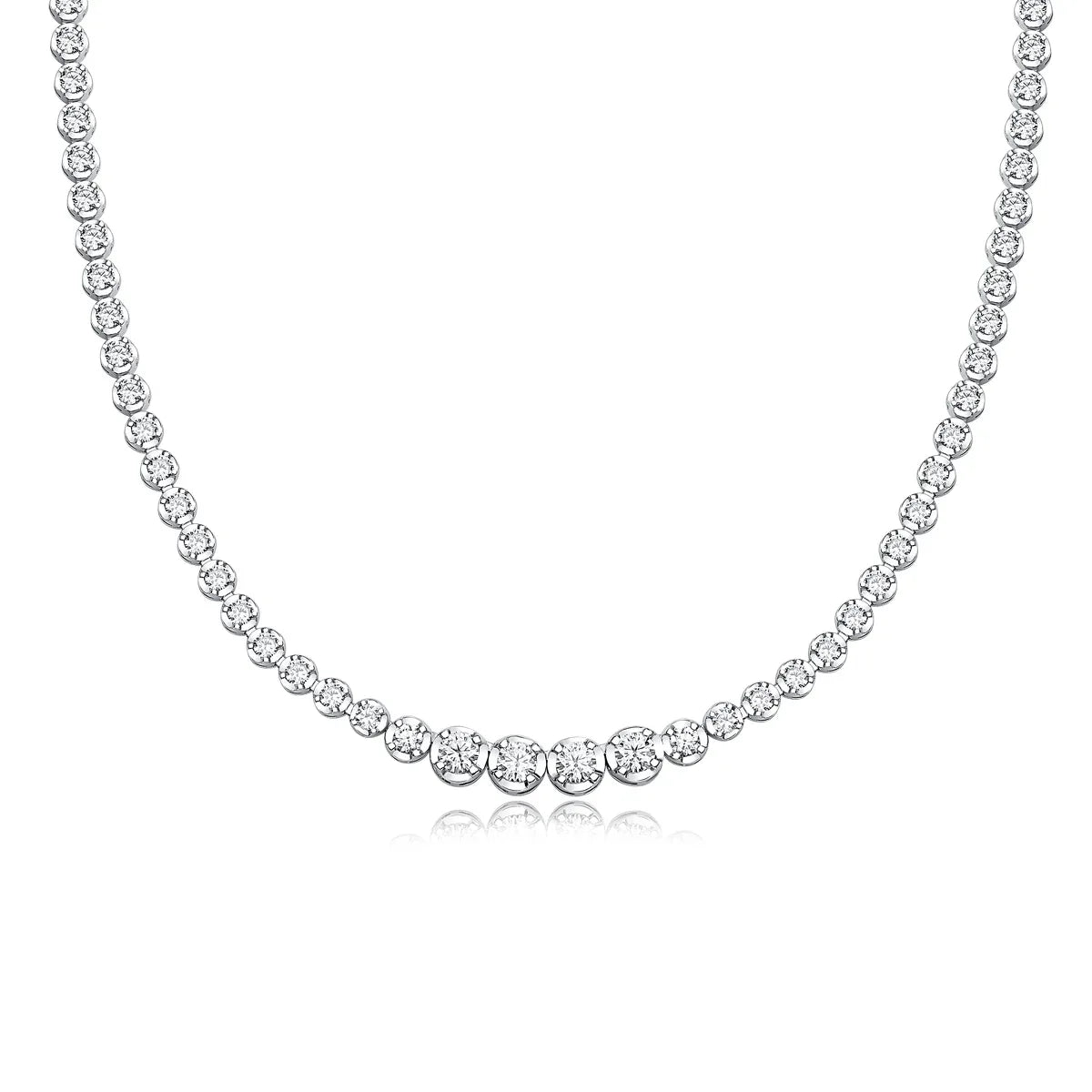 In The Name Of Light Luxurious Fashion Diamond Pendant Necklace Set With Mosan Diamond Silver Ornaments - AURIEVAA