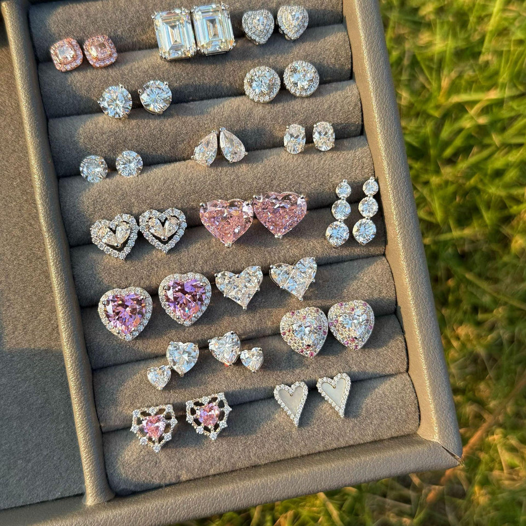 S925 Earrings Sterling Silver High Quality Loving Heart Zircon - AURIEVAA