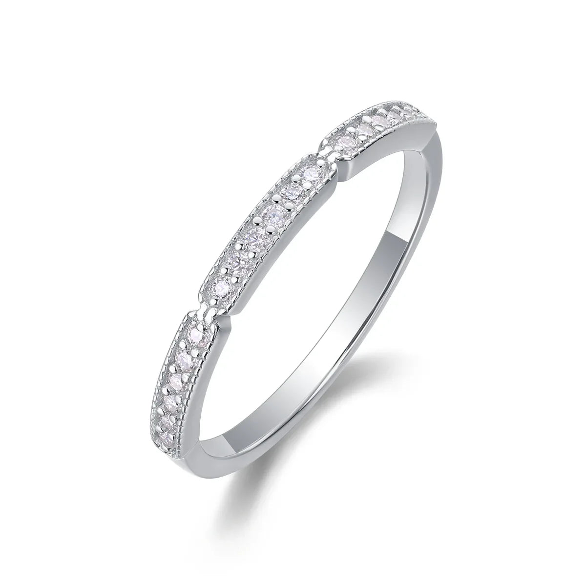 Youth - Set With Top-quality Moissanite S925 Silver And Platinum-plated Diamond Wedding Ring. The Ring Can Be Tested With A Diamond Pen In Gold And Rose Gold - AURIEVAA