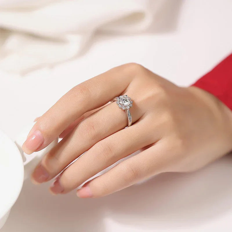 Ring S925 Silver Ice And Snow Female Ring Fashion - AURIEVAA