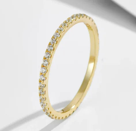 S925 Sterling Silver Super Shiny Ice Flower Cut Zircon Ring Suit - AURIEVAA