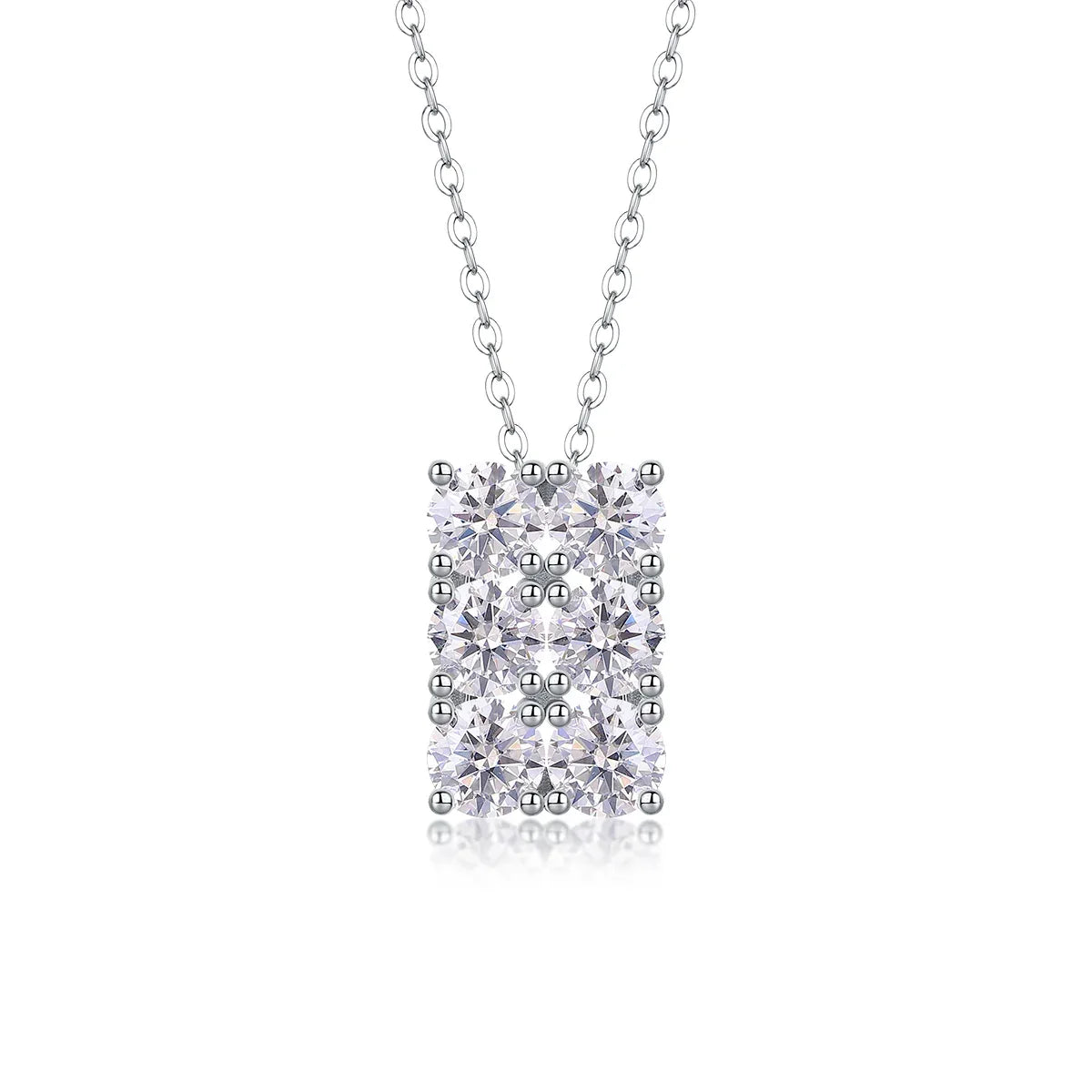 Grand Round -Luxurious Diamond Jewelry Piece With 0.5-carat And 0.3-carat Moissan Diamonds, S925 Sterling Silver And Platinum-plated Pendant - AURIEVAA