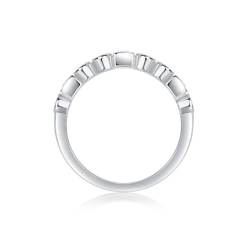 A Wedding Ring Set With Moissanite S925, Silver And Platinum-plated. - AURIEVAA