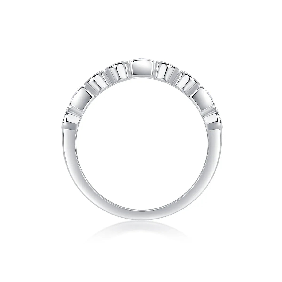 A Wedding Ring Set With Moissanite S925, Silver And Platinum-plated. - AURIEVAA