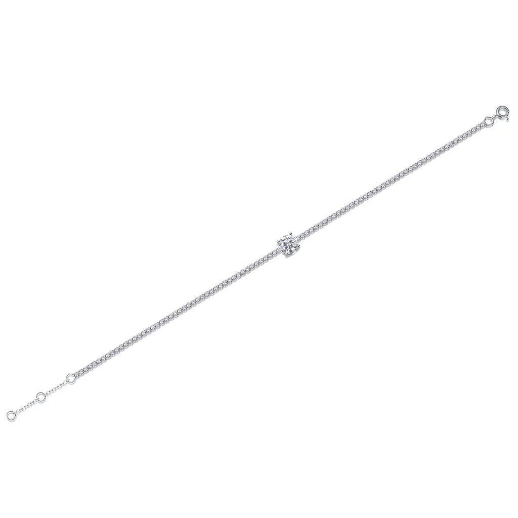 Dawn Luxury Fashion Mossan Diamond S925 Silver Bracelet - AURIEVAA