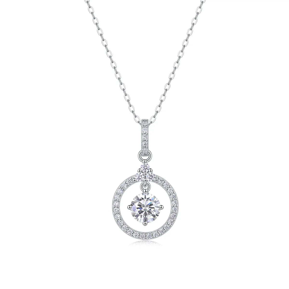 Love Ring - A Fashionable And Luxurious Diamond Jewelry Pendant Set With 1-carat Moissan Diamond S925 Sterling Silver And Platinum Plating - AURIEVAA
