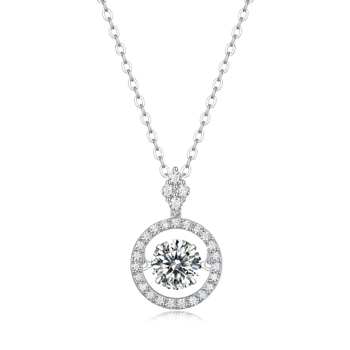 Touch - A Fashionable And Trendy Jewelry Necklace Pendant Set With 1-carat Moissanite S925 Sterling Silver And Platinum Plating - AURIEVAA