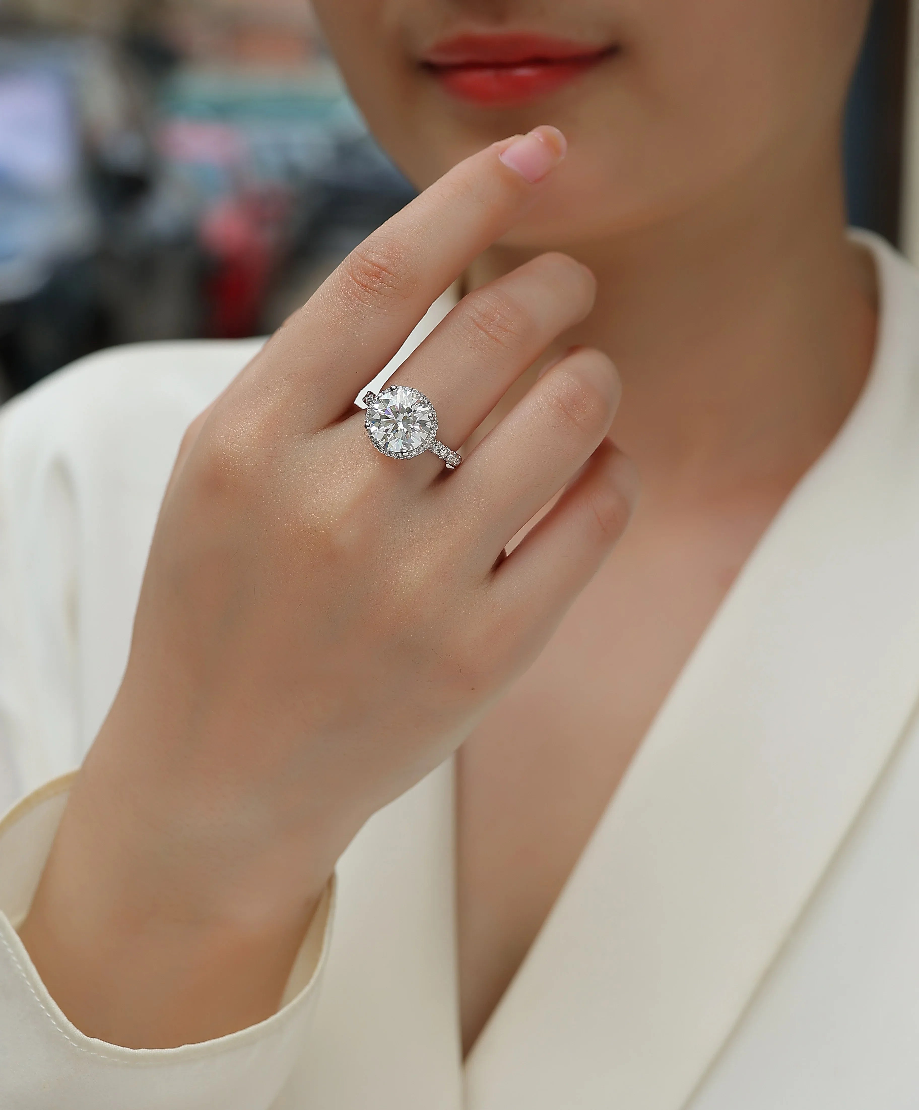 Starry Sky - A Fashionable And Luxurious Jewelry Piece Set With 5-carat Moissan Diamond S925 Sterling Silver And Platinum-plated Diamond - AURIEVAA