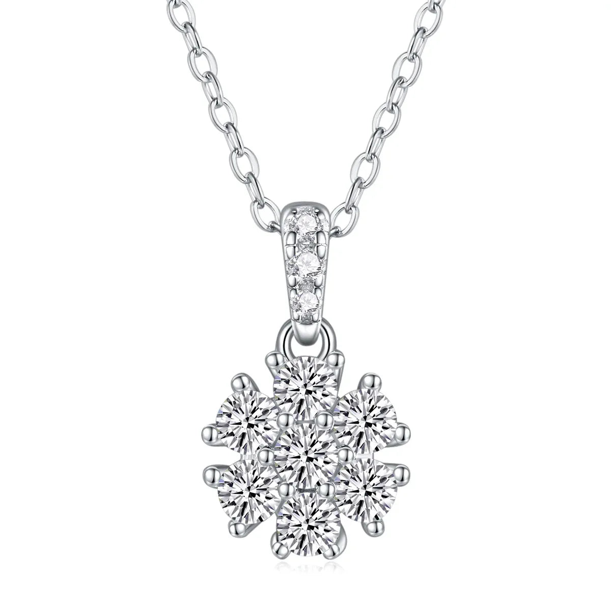 Snowflake Dance - A Fashionable And Luxurious Diamond Jewelry Pendant Set With Moissanite S925 Sterling Silver And Platinum Plating - AURIEVAA
