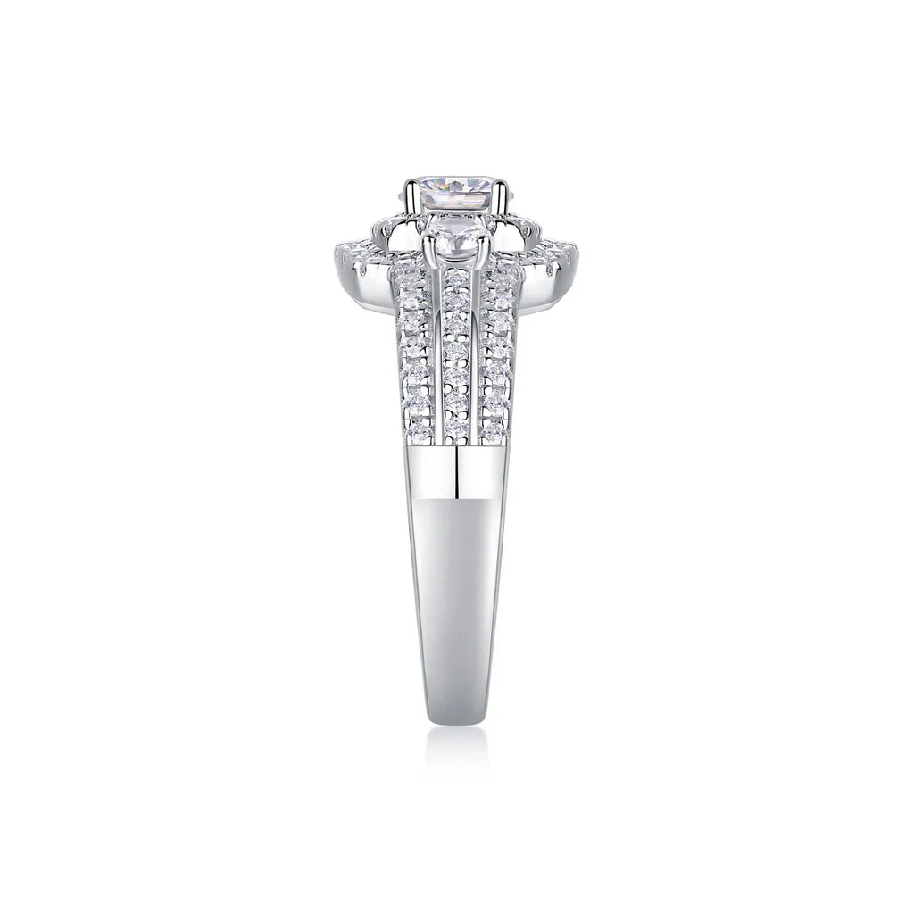 Afternoon Gobi - A Wedding Ring Set With 0.5-carat Top-quality Moissanite S925 Silver And Gold-plated Diamond Can Be Inspected With A Diamond Pen - AURIEVAA