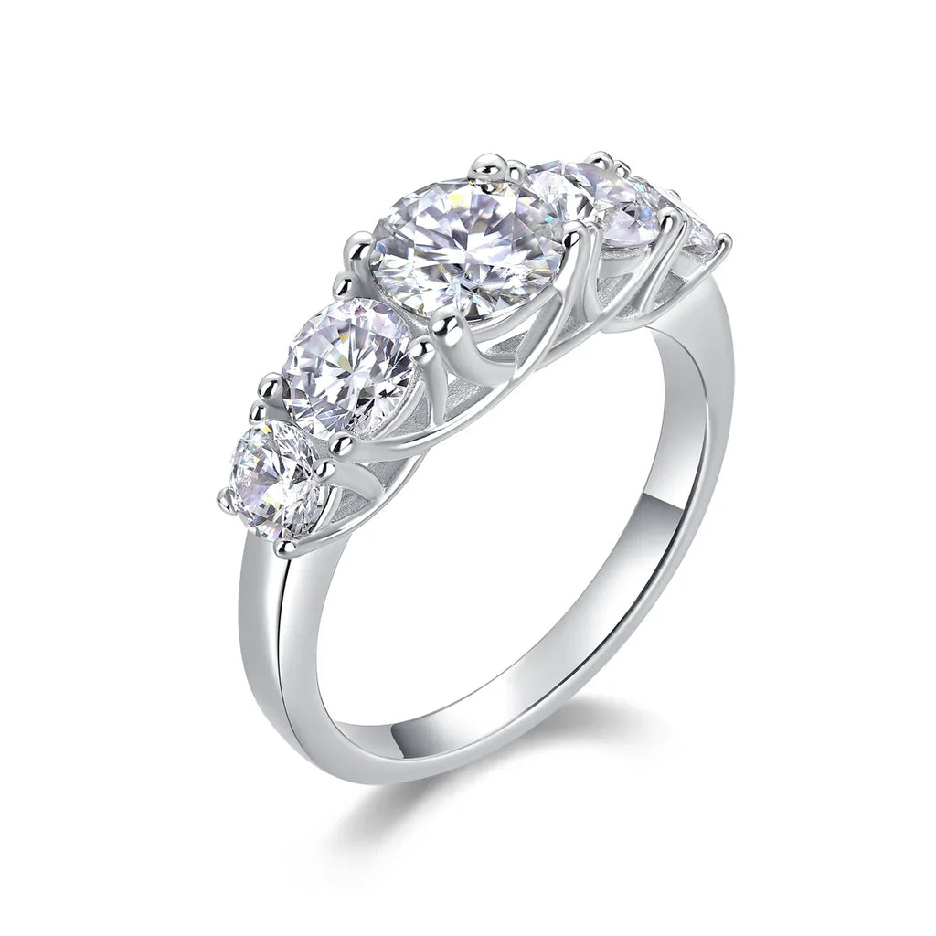 Deep Affection - Set With 1-carat Top-quality Moissanite S925 Silver And Platinum-plated Diamond Wedding Ring. The Ring Can Be Tested With A Diamond Pen In Gold And Rose Gold - AURIEVAA
