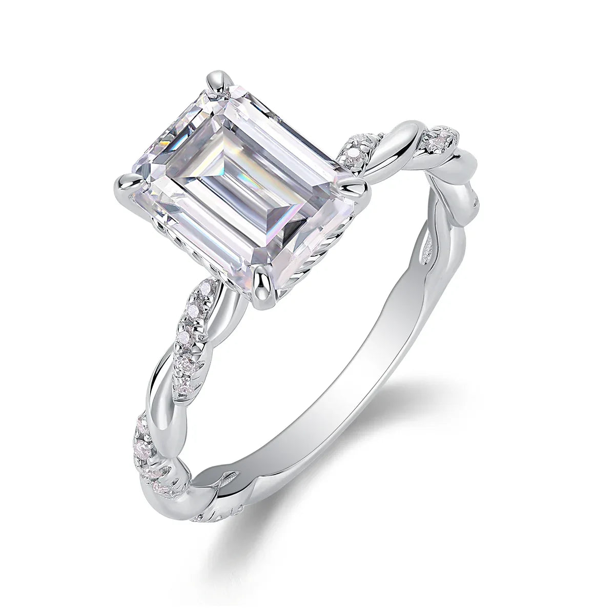 Chasing Light - A Fashionable Diamond Jewelry Piece Set With Moissanite S925 Sterling Silver And Platinum-plated Diamond Ring - AURIEVAA