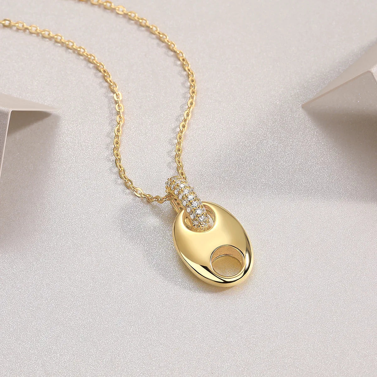 Cloud Roll And Cloud Spread - A Fashionable And Trendy Diamond Pendant Necklace Set With Moissanite S925 Sterling Silver And Gold Plating - AURIEVAA