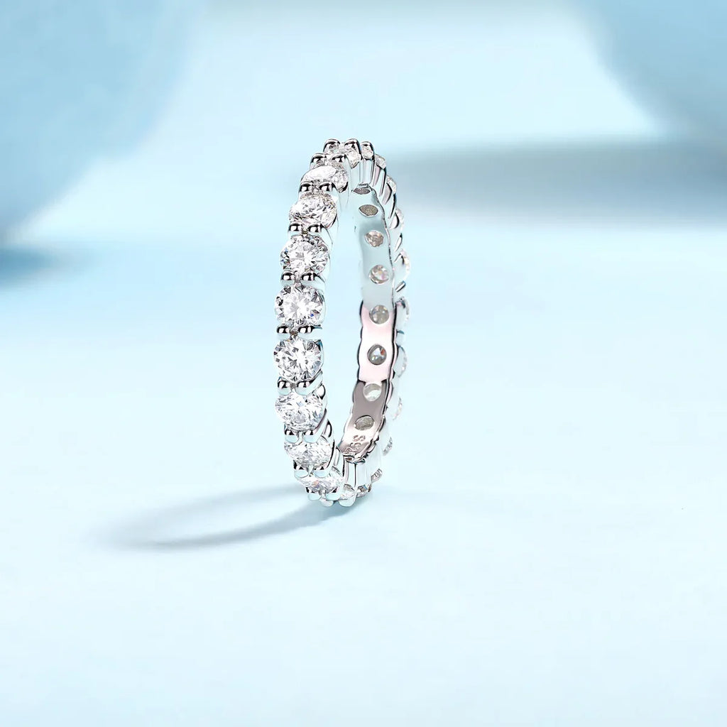 A Fleeting Glimpse - A Wedding Ring Set With Top-quality Moissan S925 Silver And Platinum-plated Diamond Can Be Inspected With A Diamond Pen - AURIEVAA