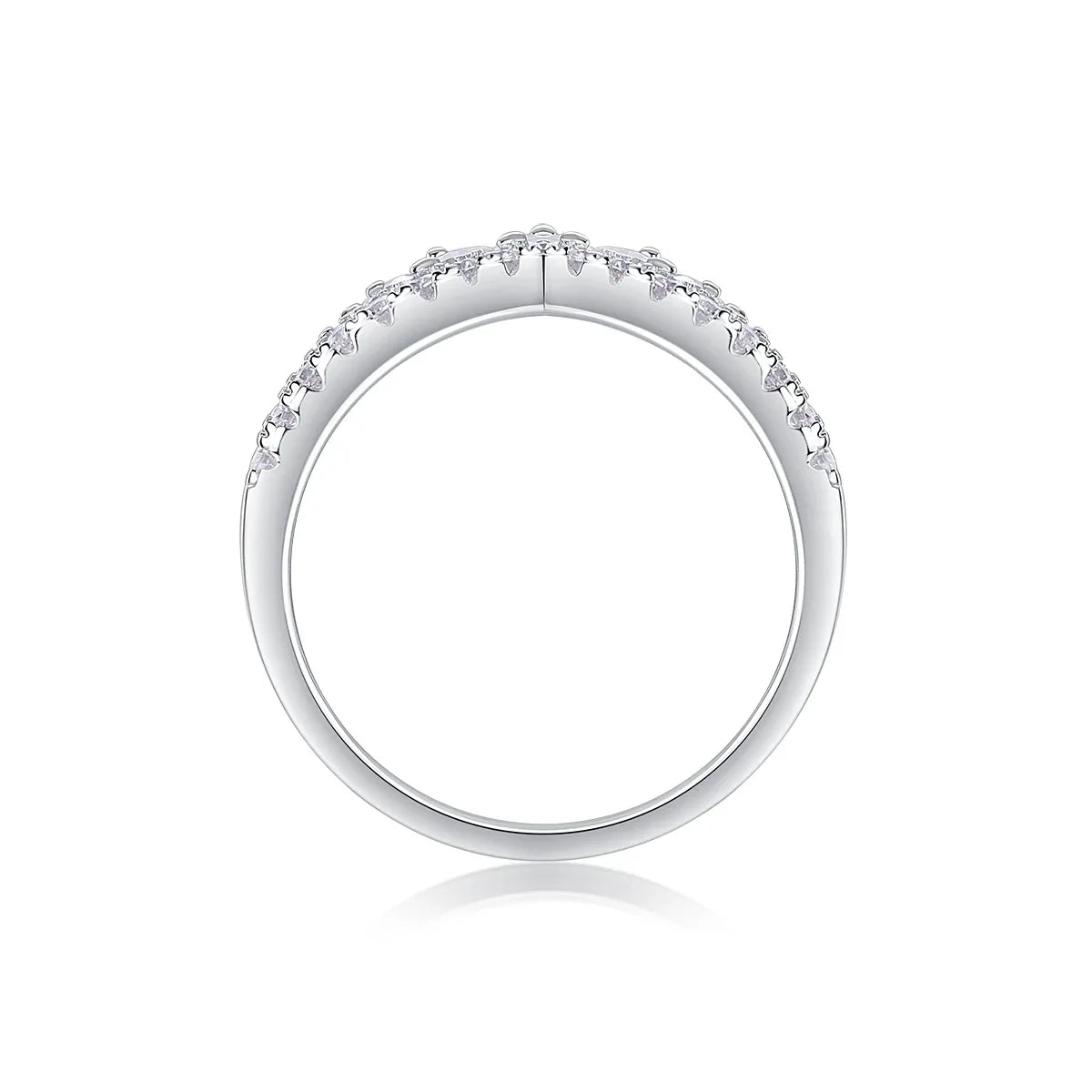 Victoria - A Wedding Ring Set With Top-quality Moissanite S925 Silver And Platinum-plated Diamond Can Be Inspected With A Diamond Pen - AURIEVAA