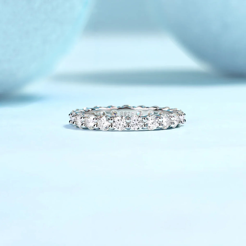 A Fleeting Glimpse - A Wedding Ring Set With Top-quality Moissan S925 Silver And Platinum-plated Diamond Can Be Inspected With A Diamond Pen - AURIEVAA
