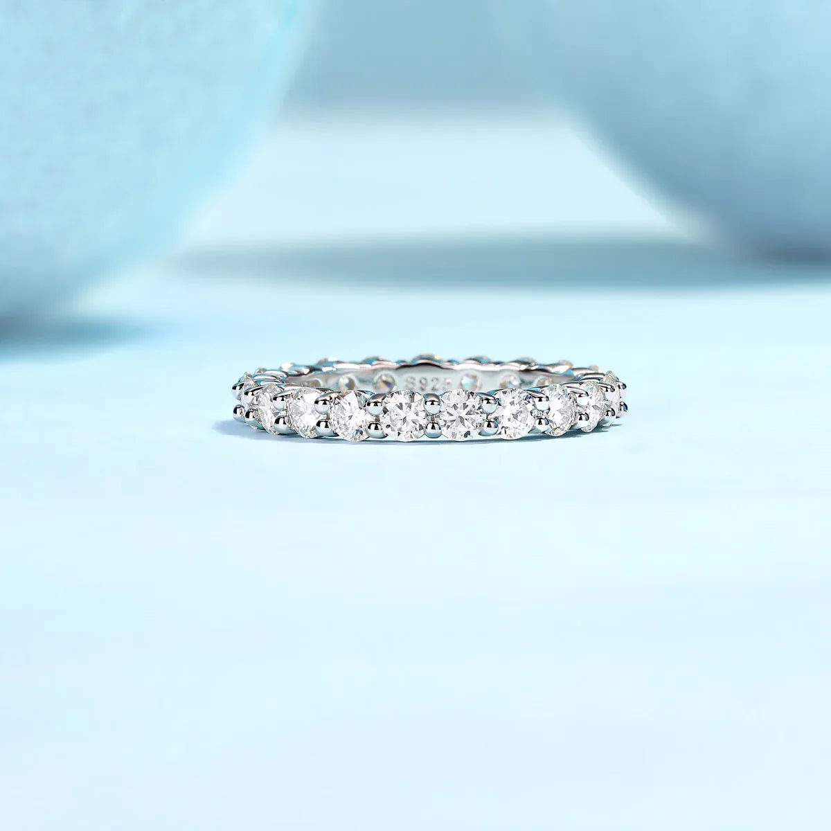 A Fleeting Glimpse - A Wedding Ring Set With Top-quality Moissan S925 Silver And Platinum-plated Diamond Can Be Inspected With A Diamond Pen - AURIEVAA