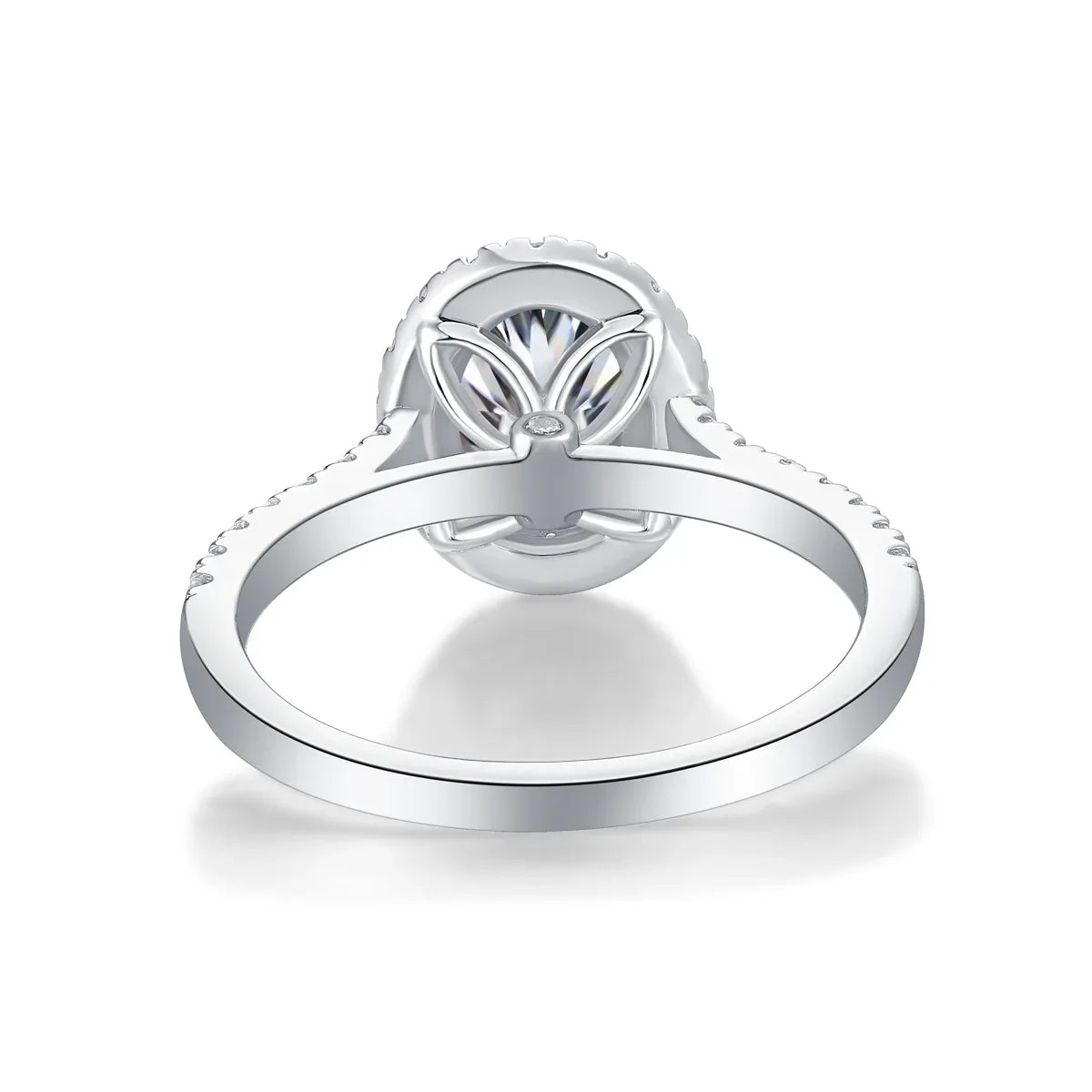Audrey - Set With Top-quality Moissanite S925 Silver And Platinum-plated Diamond Wedding Ring. The Ring Can Be Inspected With A Diamond Pen - AURIEVAA