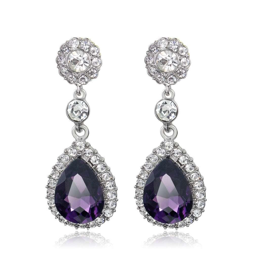 Fashion Elegant Crystal Drop Exquisite Earrings - AURIEVAA