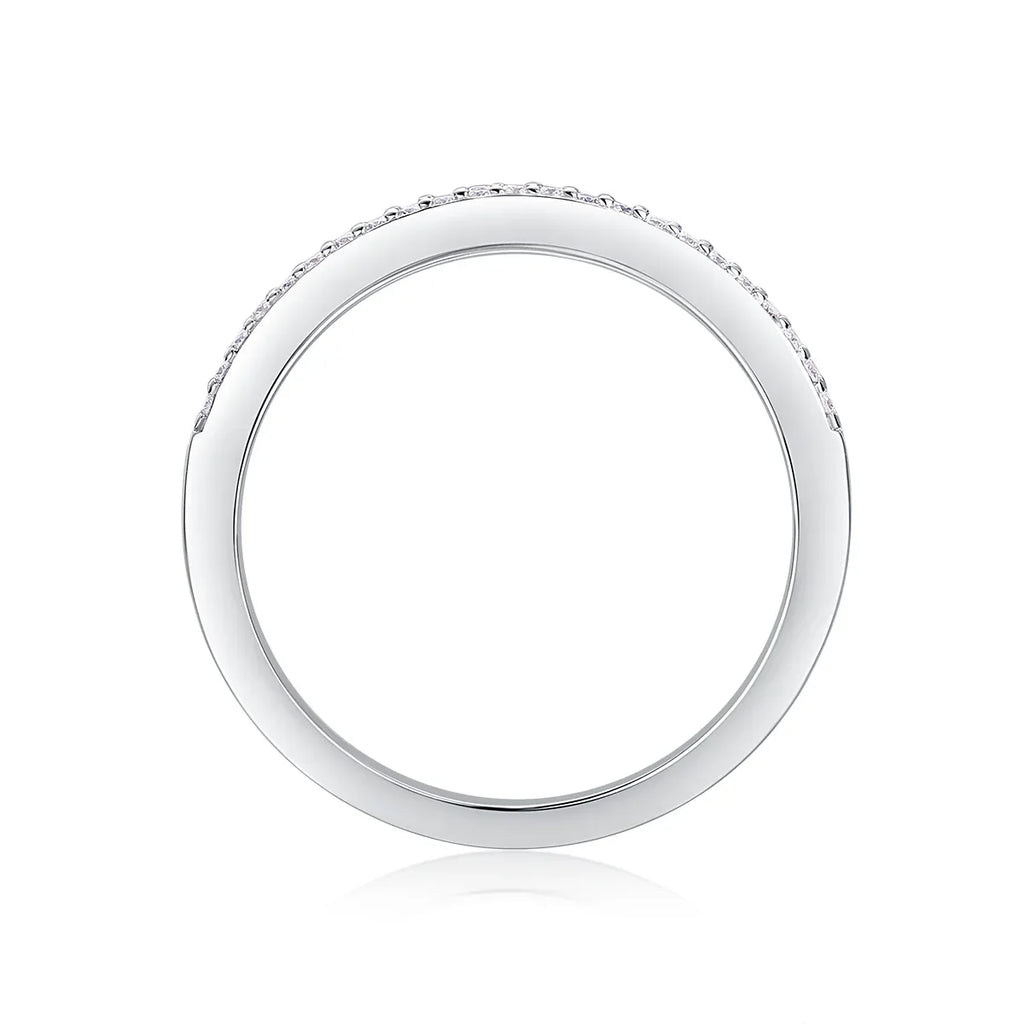 Dancing Gracefully - A Wedding Ring Set With Top-quality Moissanite S925 Silver And Platinum-plated Diamond. The Ring Can Be Tested With A Diamond Pen In Yellow Gold And Rose Gold - AURIEVAA