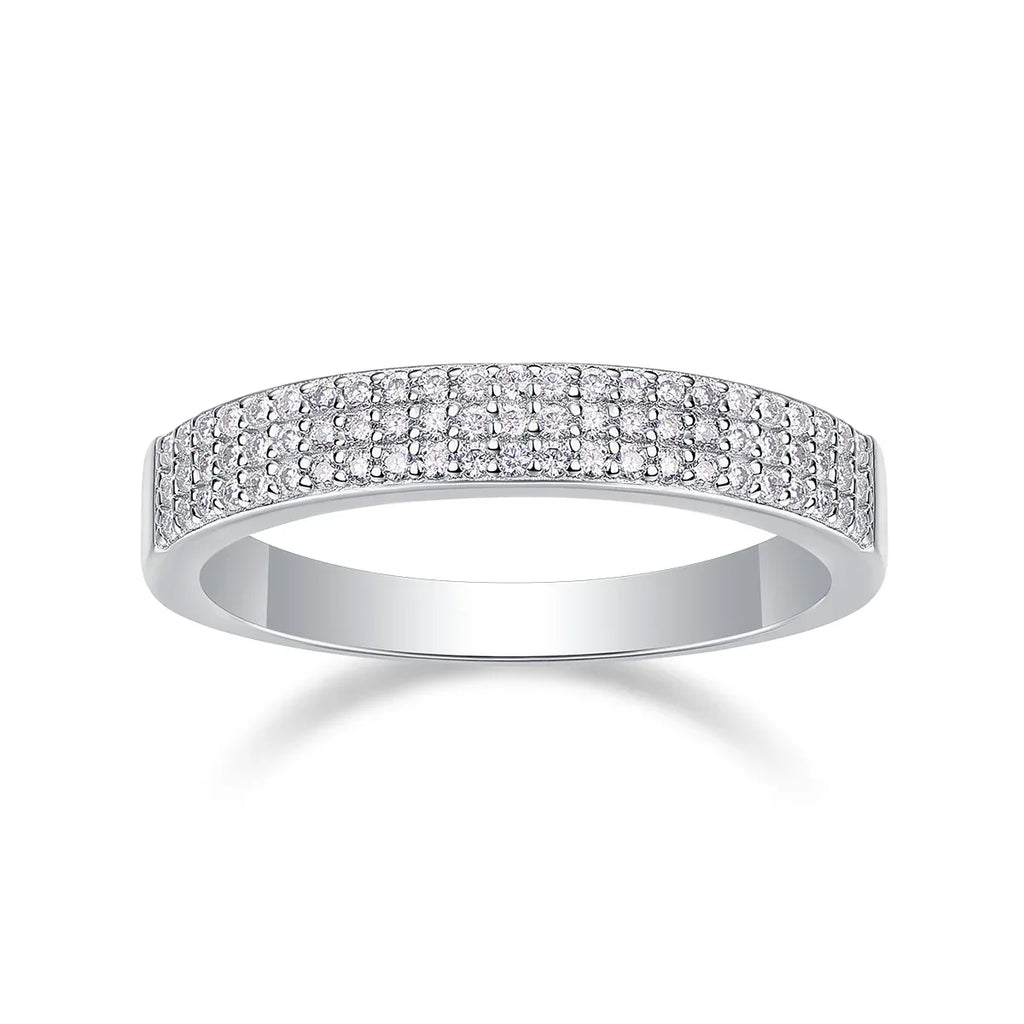 Dancing Gracefully - A Wedding Ring Set With Top-quality Moissanite S925 Silver And Platinum-plated Diamond. The Ring Can Be Tested With A Diamond Pen In Yellow Gold And Rose Gold - AURIEVAA