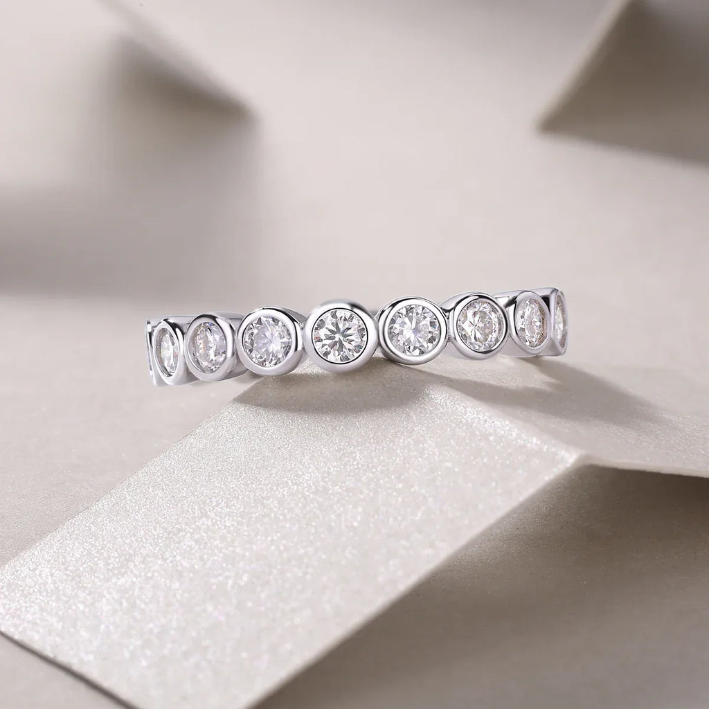 Emerging From The Cocoon - A Wedding Ring Set With Top-quality Moissanite S925 Silver And Platinum-plated Diamond Can Be Tested With A Diamond Pen. The Ring Is In Gold And Rose Gold - AURIEVAA