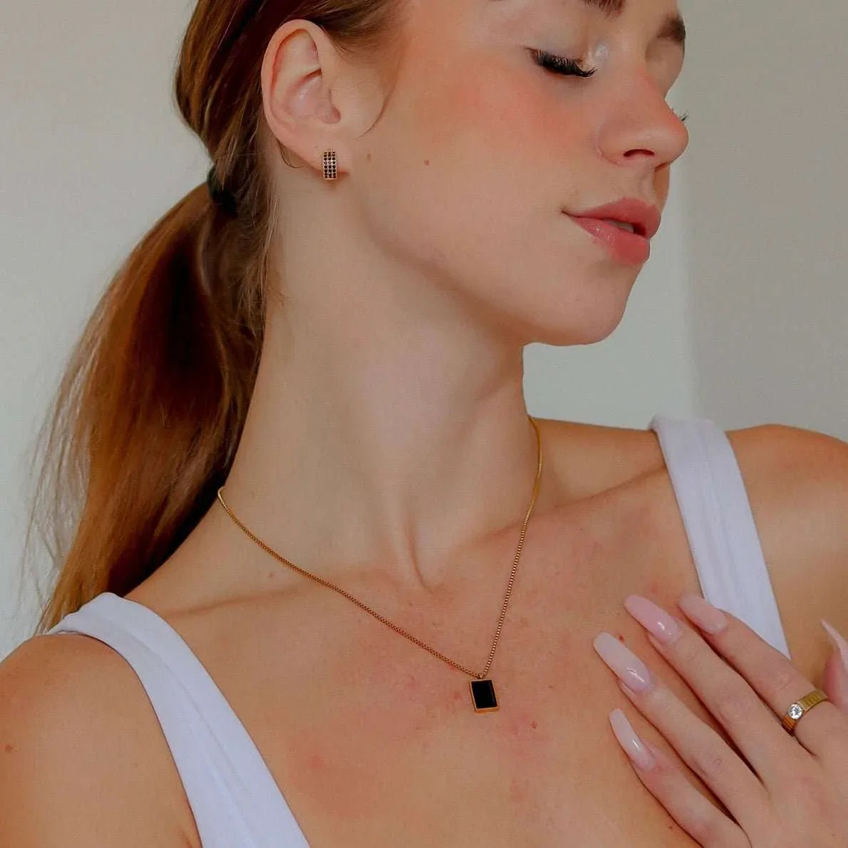 Tara 2.0 huggies -Black Zirconia - AURIEVAA